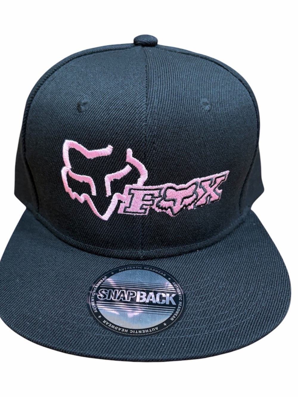 Fox Racing Men’s Black Snapback Hat with Pink Logo